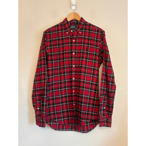 Vintage Polo by Ralph Lauren Mens Small Slim Fit Red Plaid Button Down Shirt